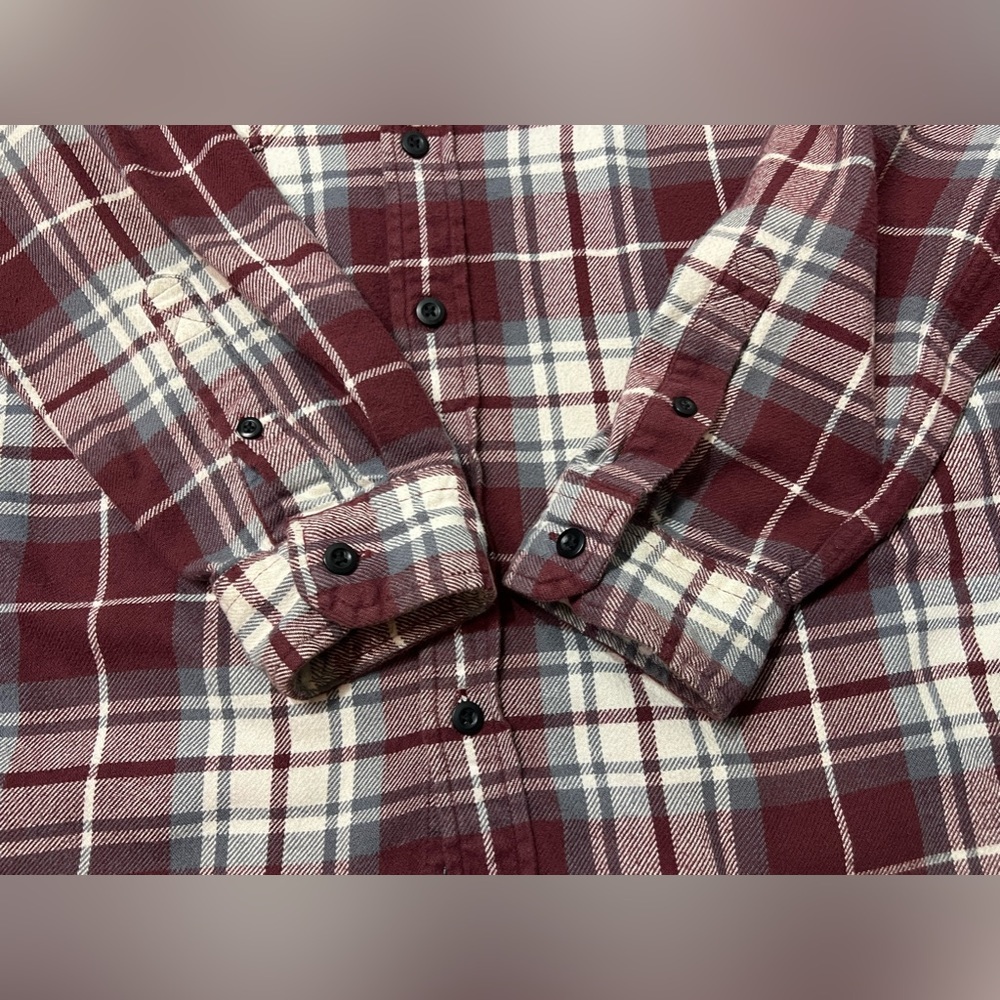 American Eagle Flannel Shirt Long Sleeve Button Down Multicolor 100% Cotton - Picture 10 of 13